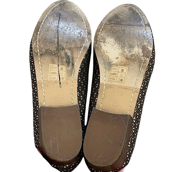 J Crew Womens Jacquard Stacked Heel Loafer Flat US 9 Tassel Geometric - Picture 5 of 8